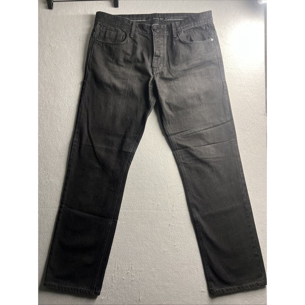 Calvin Klein Rocker Straight Leg Jeans Size 34 Faded Black Y2K Skater